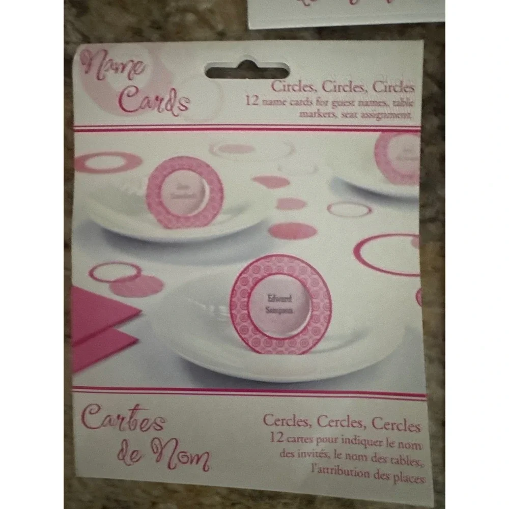 Lillian Rose 36 Pink Circle Name Cards Wedding Place Cards (3 Packs of 12)